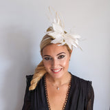 Gold glitter feather fascinator hat Gold glitter feather fascinator hat