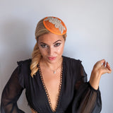 Cappelli da sposa con fascinator piccoli in cristallo arancione uk Cappelli da sposa con fascinator piccoli in cristallo arancione uk
