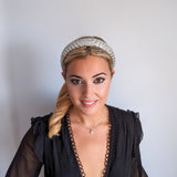 Cappello fascinator di piume di cristallo blu fiordaliso Cappello fascinator di piume di cristallo blu fiordaliso