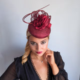 Burgundy flower fascinator hat Burgundy flower fascinator hat