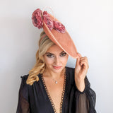 Terracotta dusty pink large flower saucer disc fascinator hat Terracotta dusty pink large flower saucer disc fascinator hat