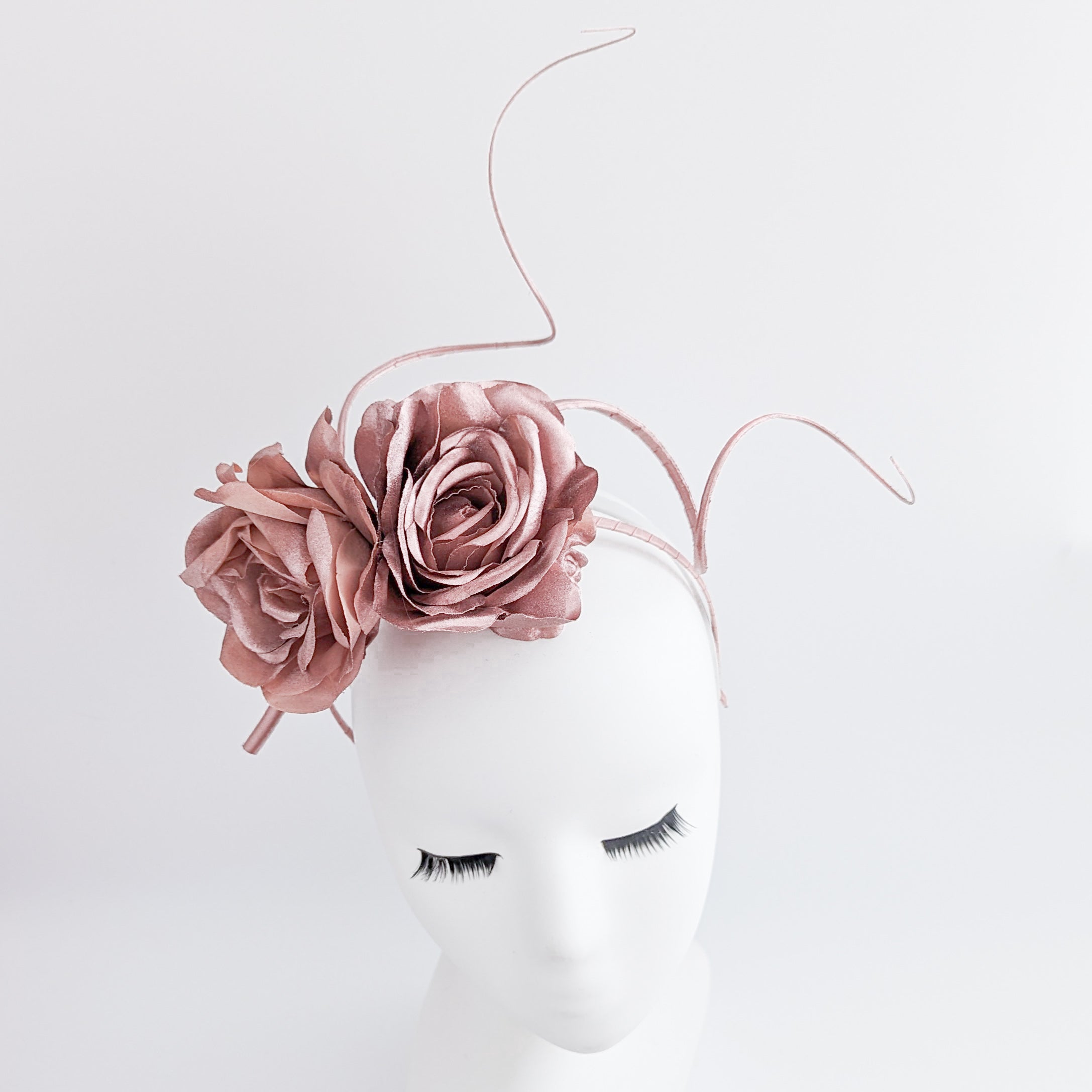 Rose gold shimmer rose flower fascinator hat Rose gold shimmer rose flower fascinator hat