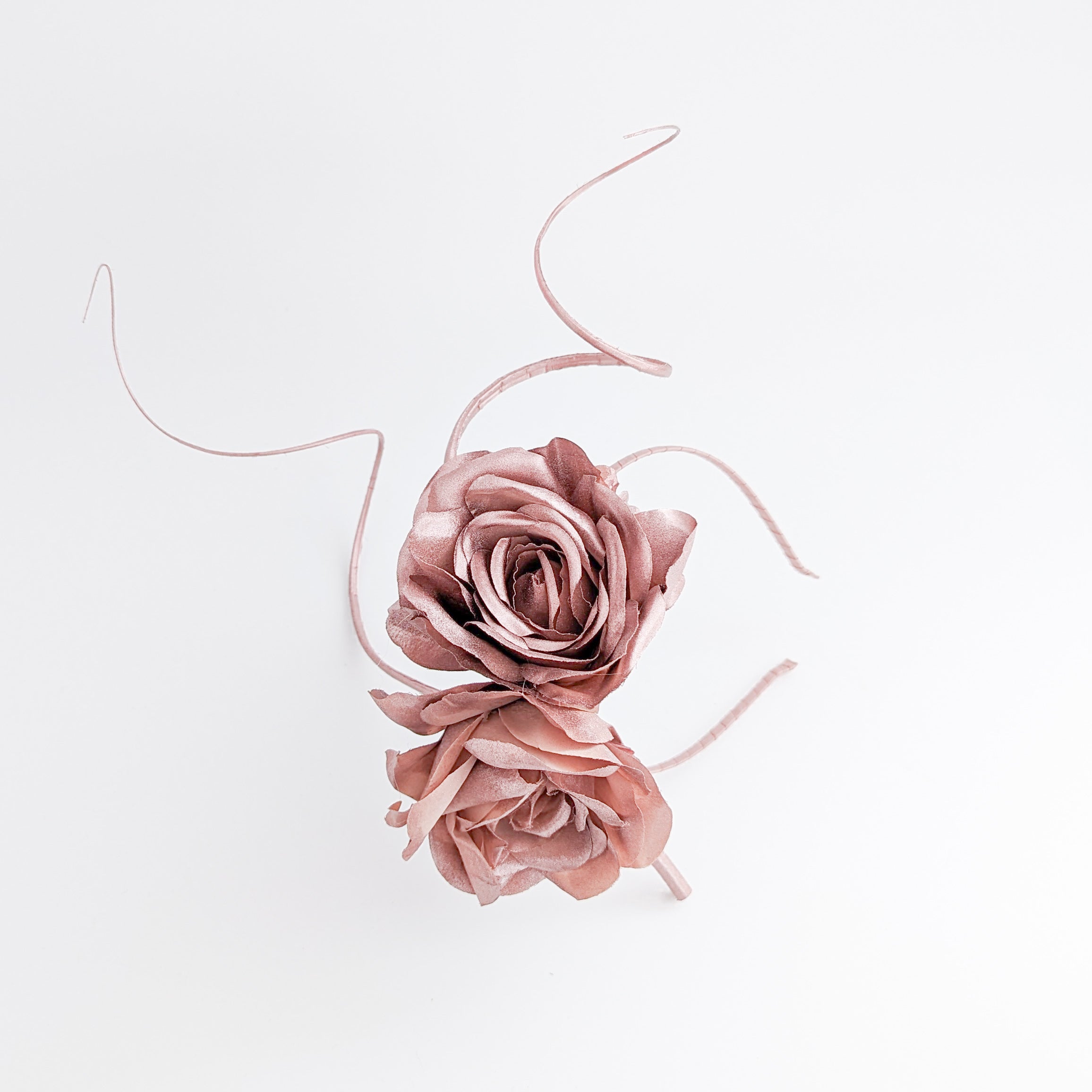 Rose gold shimmer rose flower fascinator hat Rose gold shimmer rose flower fascinator hat