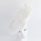 Cream feather large saucer disc fascinator hat Cream feather large saucer disc fascinator hat