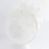 Cream feather large saucer disc fascinator hat Cream feather large saucer disc fascinator hat