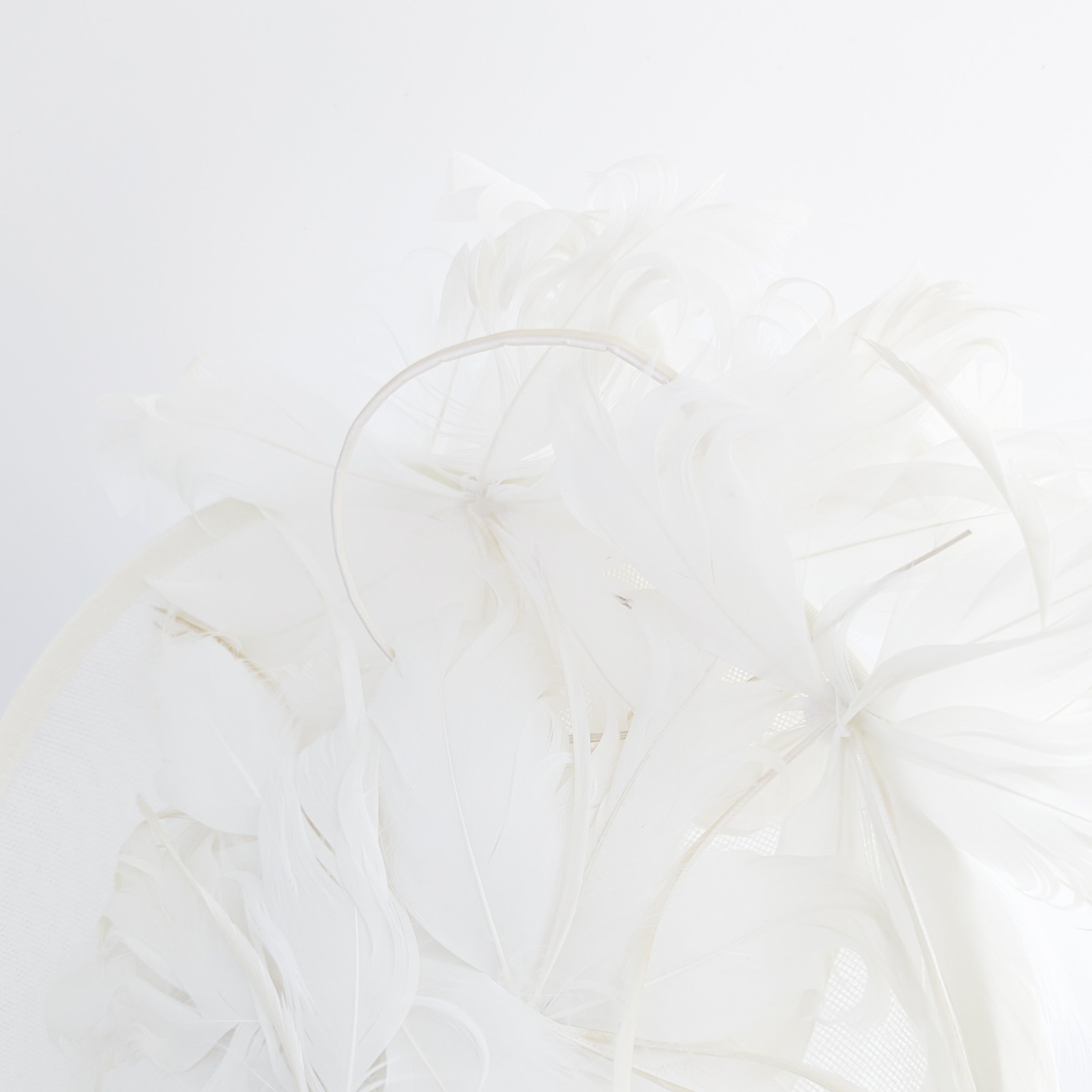 Cream feather large saucer disc fascinator hat Cream feather large saucer disc fascinator hat
