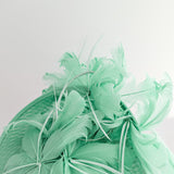 Seafoam mint green feather large saucer disc fascinator hat Seafoam mint green feather large saucer disc fascinator hat