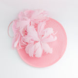 Pink large feather saucer disc fascinator hat Pink large feather saucer disc fascinator hat