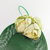 Emerald green large flower saucer disc fascinator hat Emerald green large flower saucer disc fascinator hat