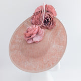 Blush pink large flower saucer disc fascinator hat Blush pink large flower saucer disc fascinator hat