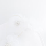 White large flower saucer disc fascinator hat White large flower saucer disc fascinator hat