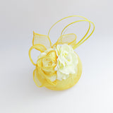 Yellow flower fascinator hat