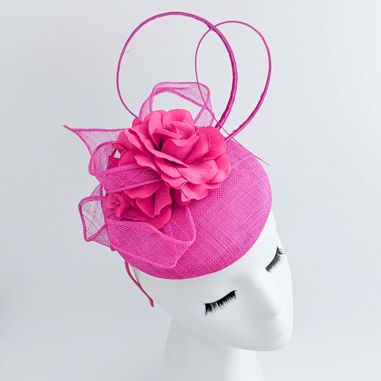 Hot pink flower fascinator hat Hot pink flower fascinator hat