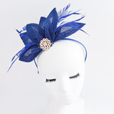 Royal cobalt blue feather petal fan fascinator hat Royal cobalt blue feather petal fan fascinator hat