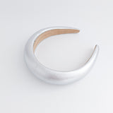 Silver metallic padded headband fascinator Silver metallic padded headband fascinator