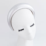 Silver metallic padded headband fascinator