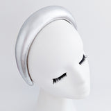 Silver metallic padded headband fascinator Silver metallic padded headband fascinator