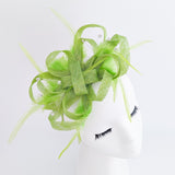Lime green crystal feather fascinator hat Lime green crystal feather fascinator hat