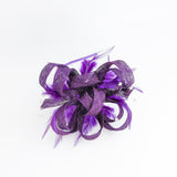 Aubergine cadbury purple crystal feather fascinator hat