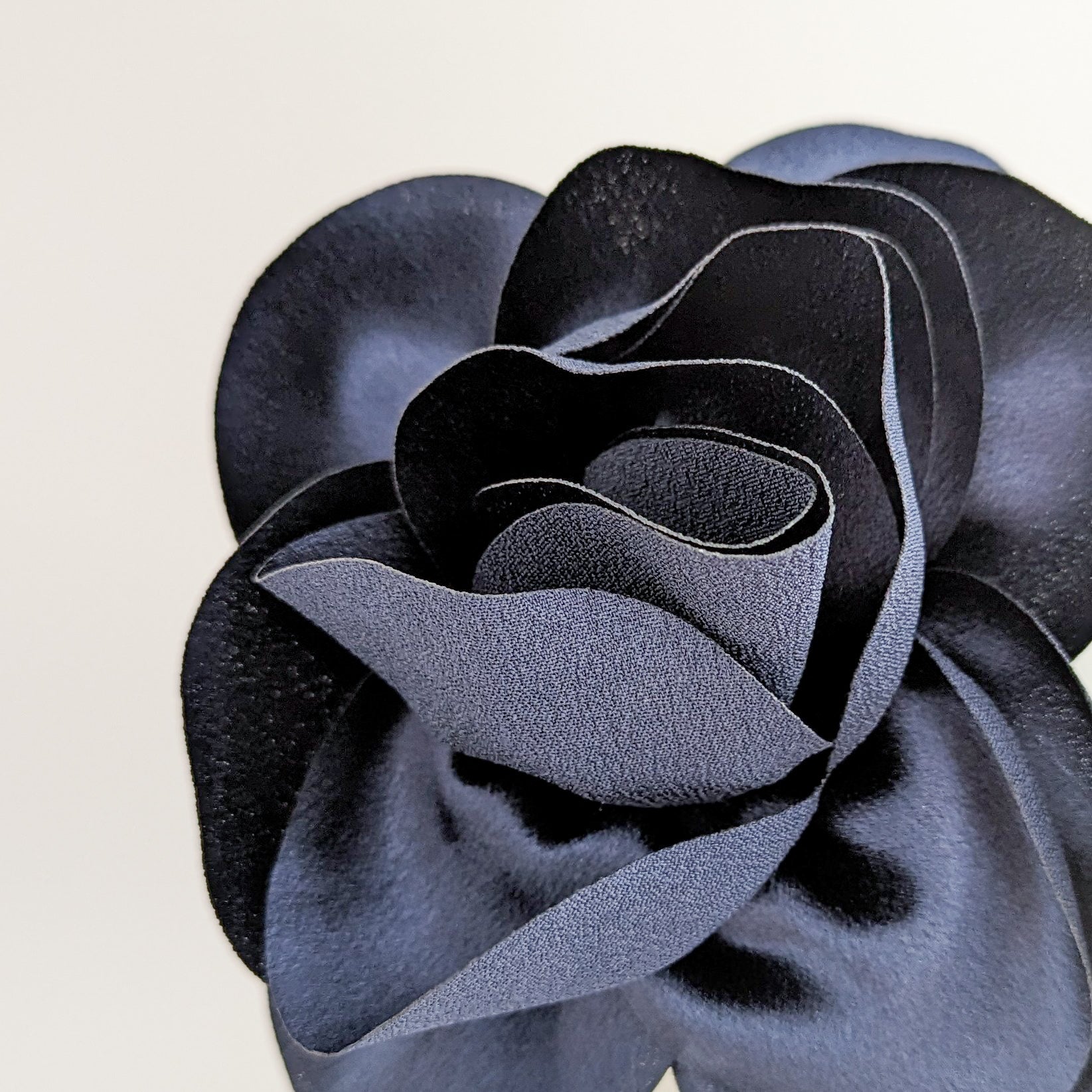 Navy blue satin rose fascinator hat