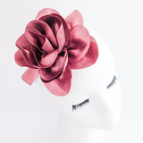 Dusty mulberry satin rose fascinator hat Dusty mulberry satin rose fascinator hat