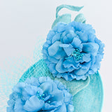 Seafoam mint green flower fascinator disc saucer hat Seafoam mint green flower fascinator disc saucer hat