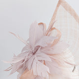Blush pink feather large teardrop fascinator hat Blush pink feather large teardrop fascinator hat