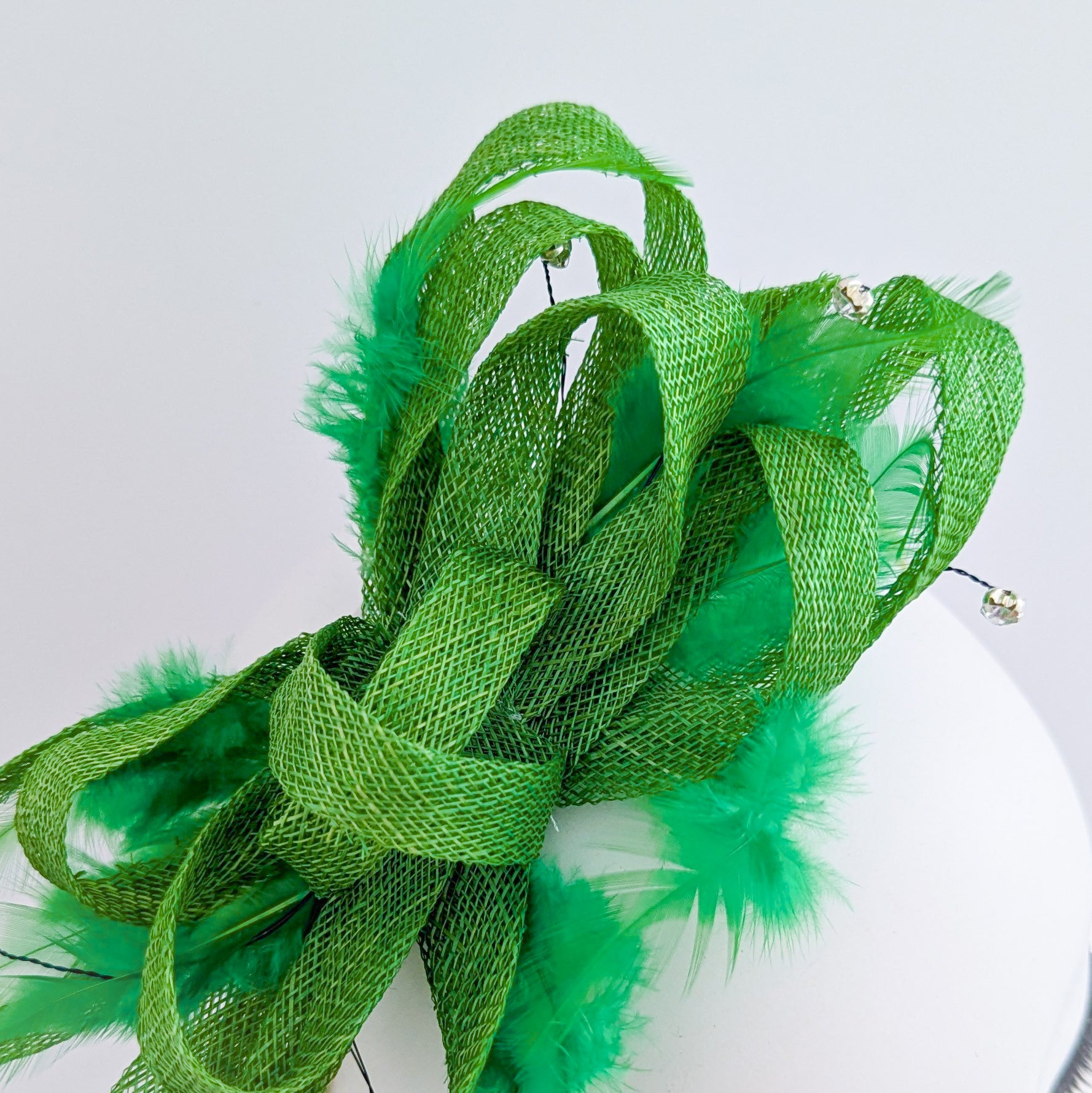 Green crystal feather fascinator hat Green crystal feather fascinator hat