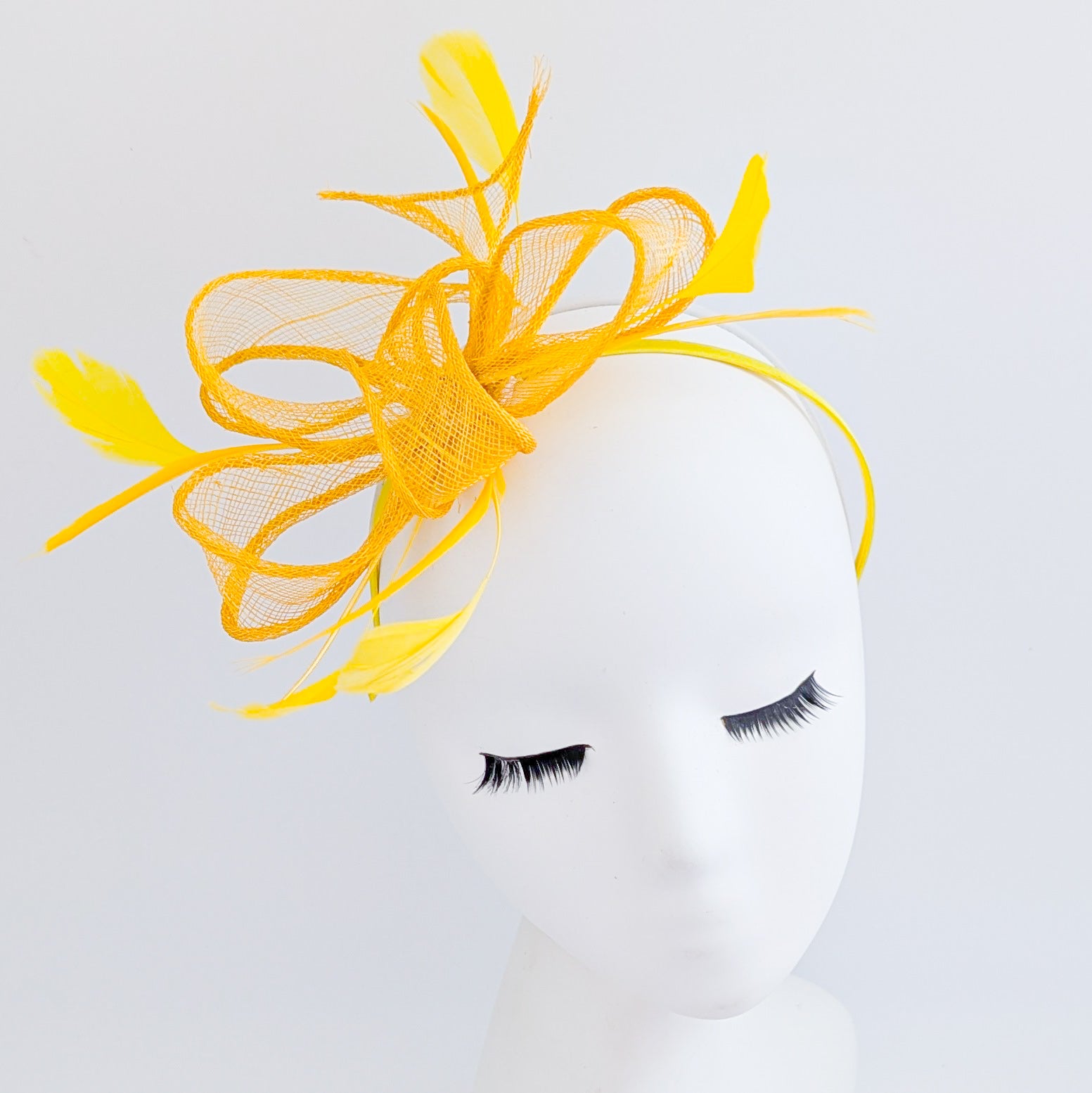 Mustard Yellow feather fascinator hat Mustard Yellow feather fascinator hat