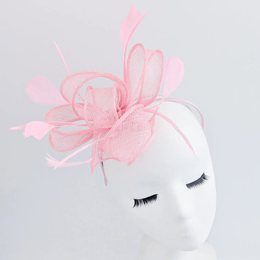 Pink feather fascinator hat House of Hats