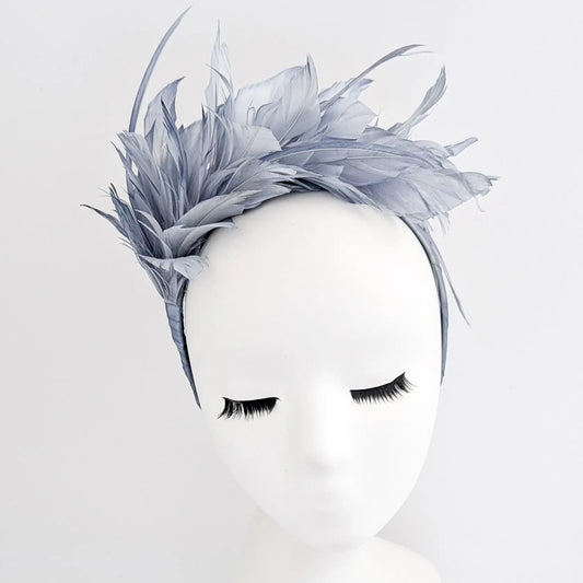 Dusty light purple ombre feather satin headband fascinator House of Hats