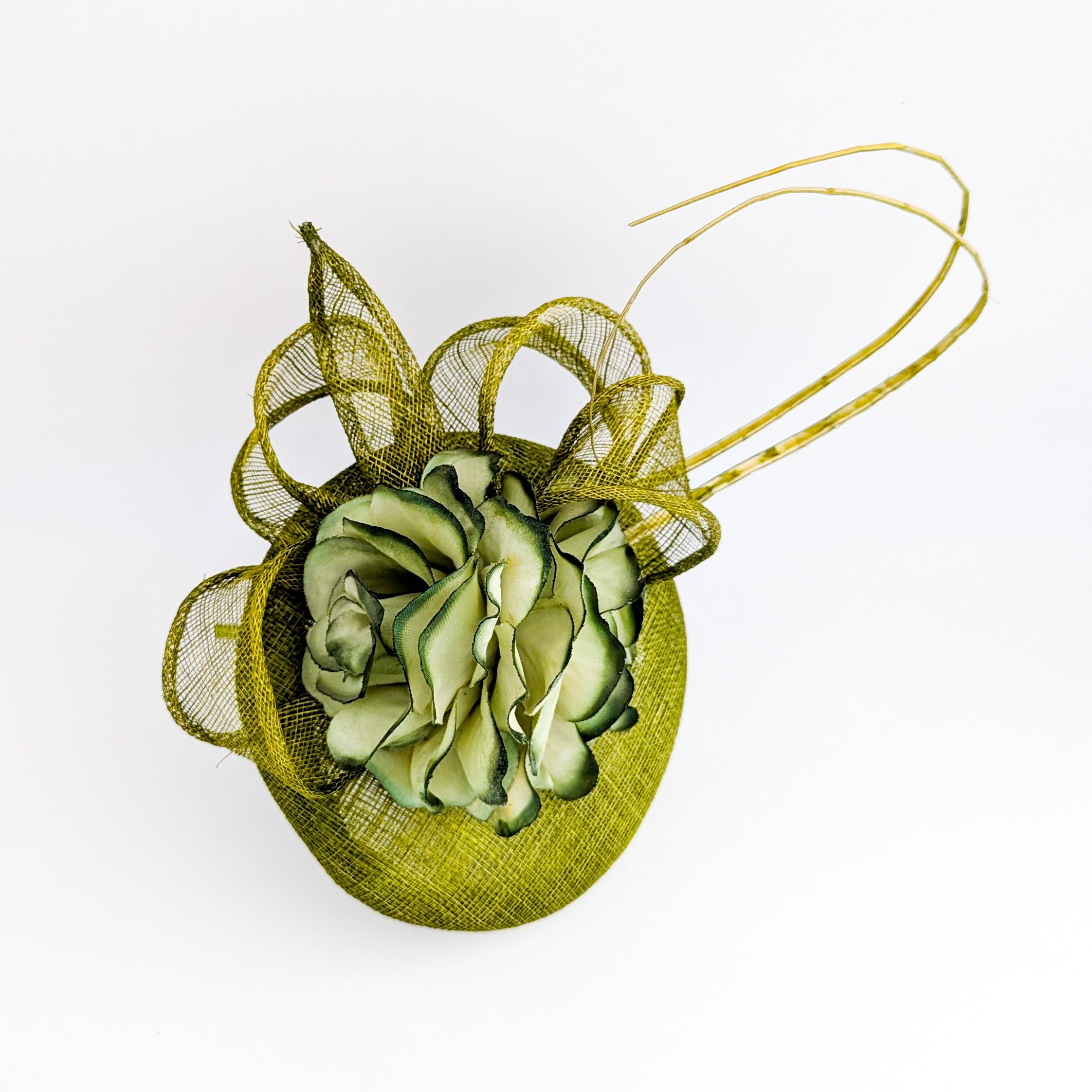 Olive green flower fascinator hat Olive green flower fascinator hat
