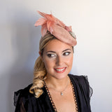 Blush pink feather pearl fascinator hat Blush pink feather pearl fascinator hat