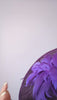 Dark plum cadbury purple large feather saucer disc fascinator hat Dark plum cadbury purple large feather saucer disc fascinator hat