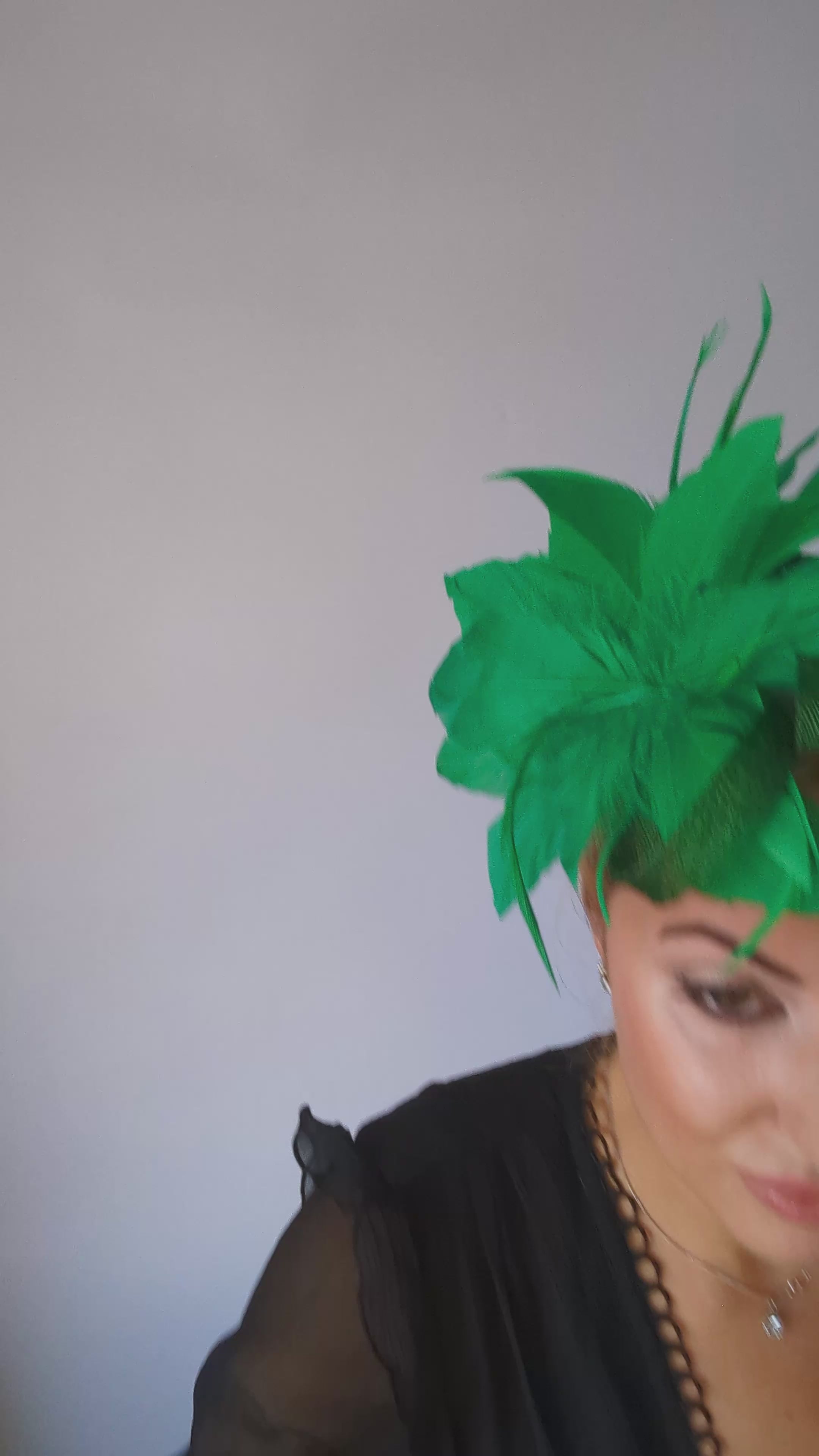 Shamrock green feather fascinator hat