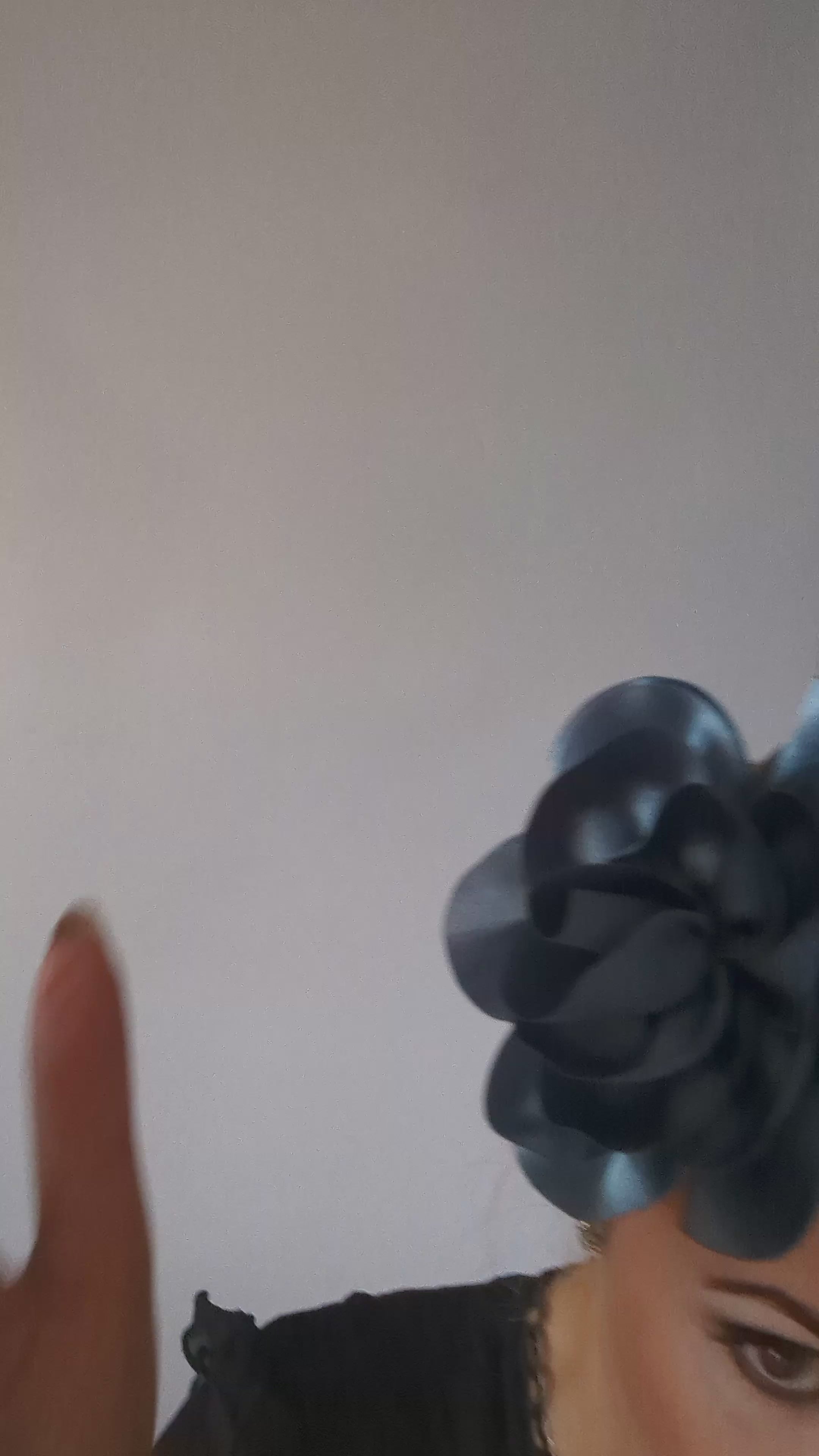 Dusty blue satin rose fascinator hat Dusty blue satin rose fascinator hat