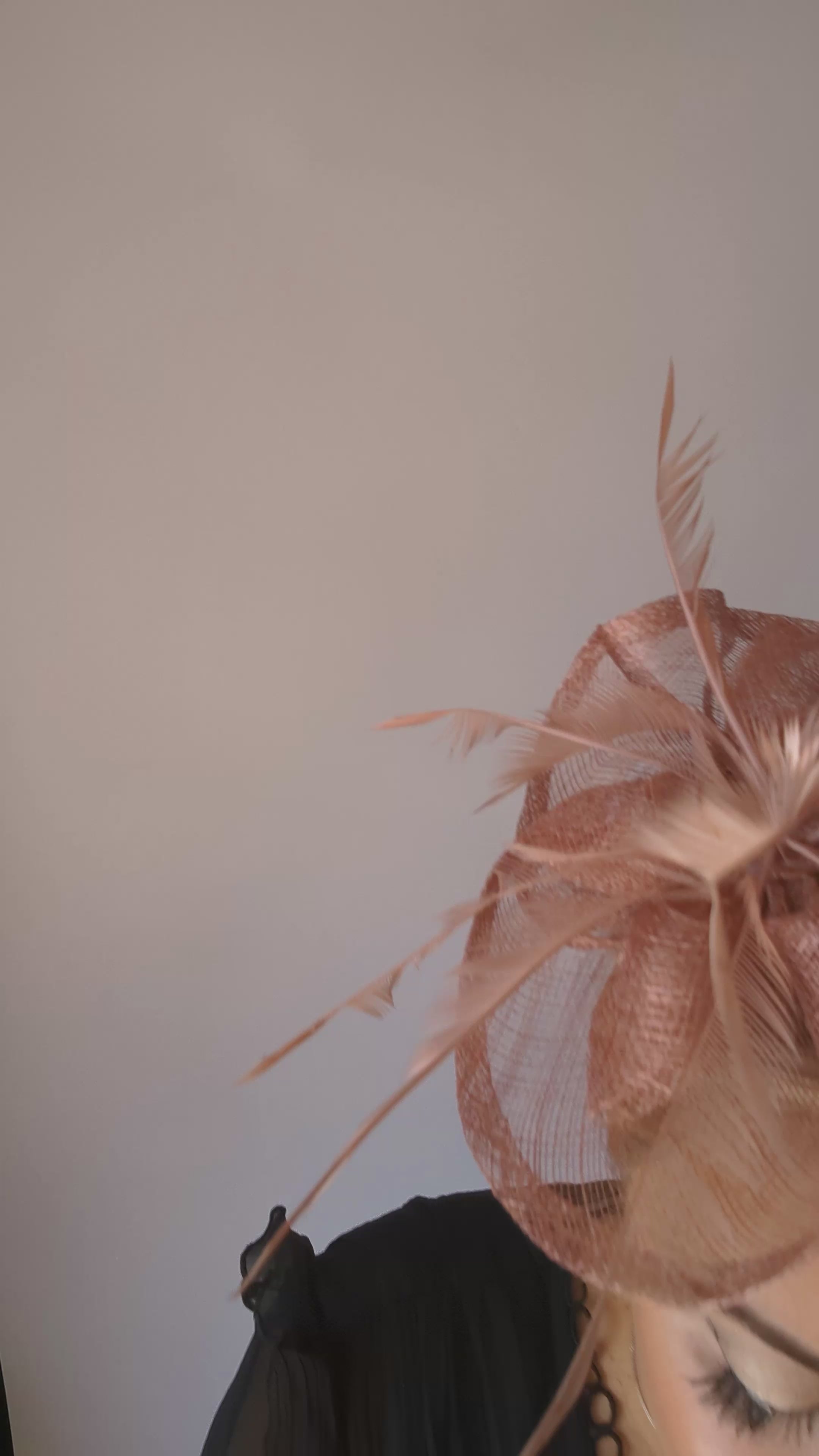 Dusty rose pink feather fascinator hat Dusty rose pink feather fascinator hat