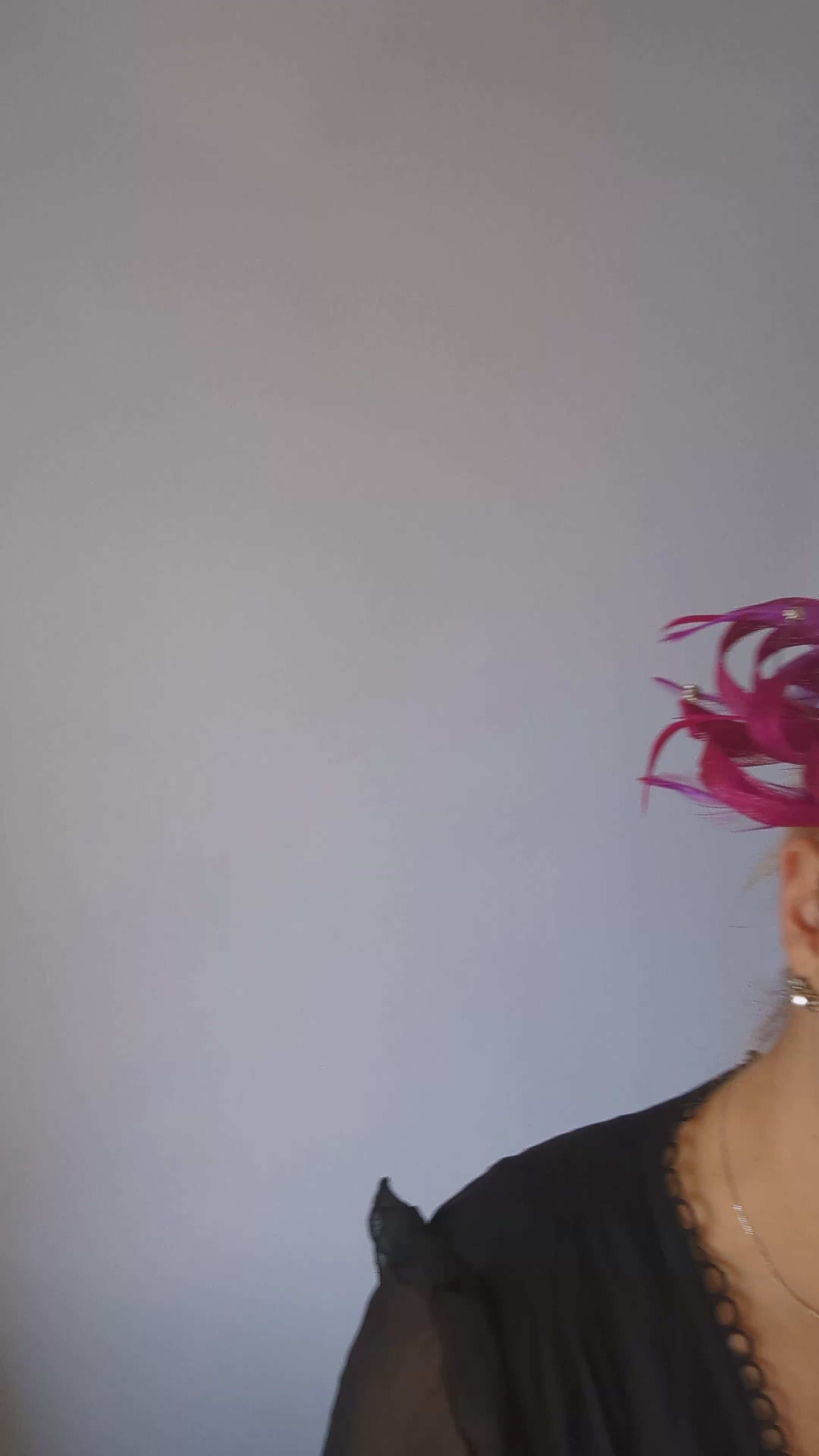 Magenta pink crystal feather fascinator hat Magenta pink crystal feather fascinator hat