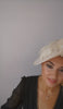 Cream feather large saucer disc fascinator hat Cream feather large saucer disc fascinator hat