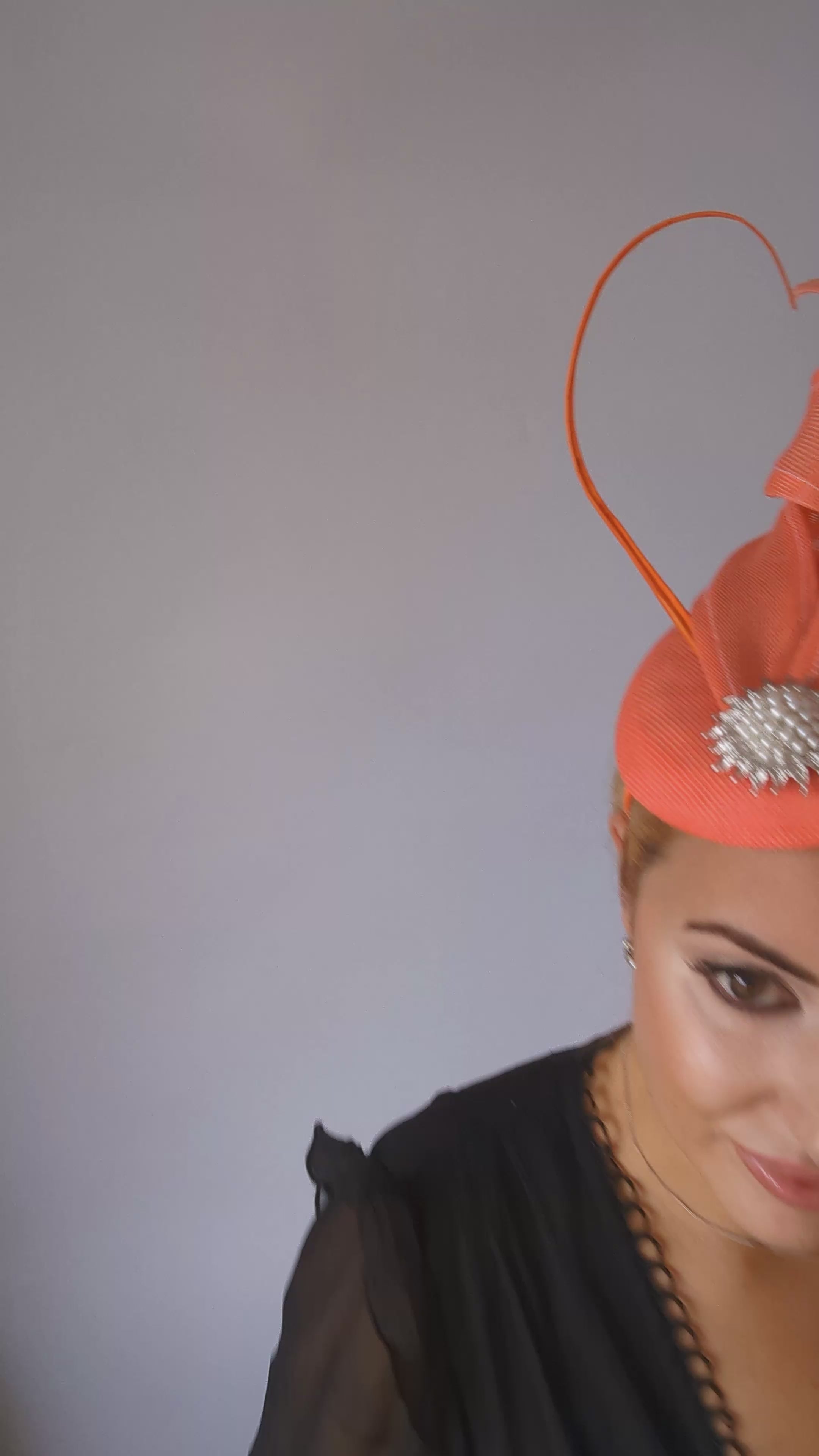 Coral orange pearl fascinator hat Coral orange pearl fascinator hat