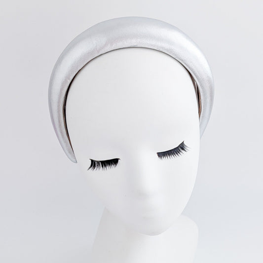 Silver metallic padded headband fascinator - House of Hats