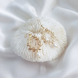 Gold pearl boho bridal earrings, Wedding earrings for brides, Statement wedding earrings, Freshwater pearl wedding jewellery, Drop earrings Gold pearl boho bridal earrings, Wedding earrings for brides, Statement wedding earrings, Freshwater pearl wedding jewellery, Drop earrings