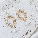 Gold pearl boho bridal earrings, Wedding earrings for brides, Statement wedding earrings,  Pearl wedding jewellery, Drop earrings Gold pearl boho bridal earrings, Wedding earrings for brides, Statement wedding earrings,  Pearl wedding jewellery, Drop earrings