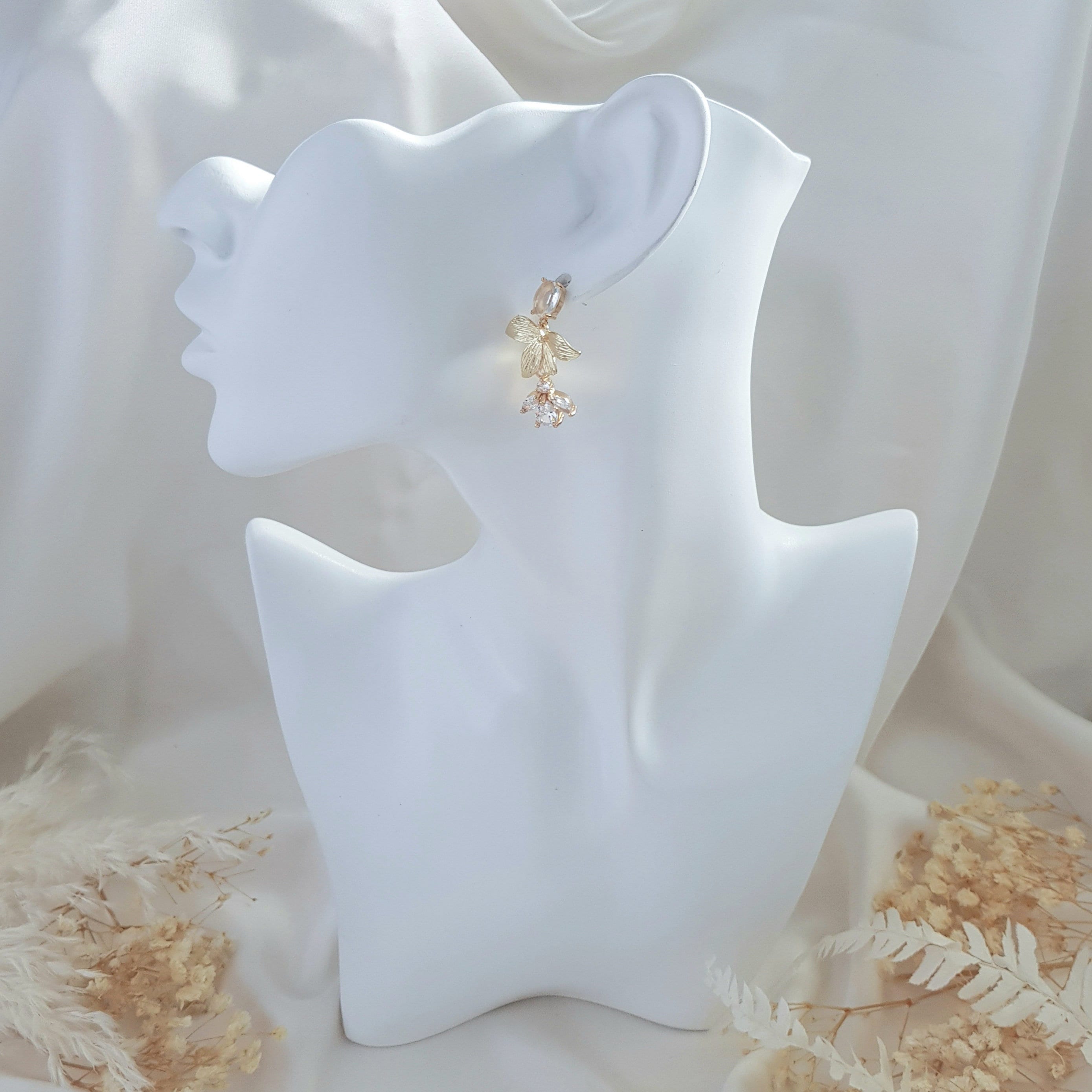 Gold zirconia crystal bridal earrings, Wedding earrings for brides, Statement wedding earrings, Crystal wedding jewellery, Drop earrings Gold zirconia crystal bridal earrings, Wedding earrings for brides, Statement wedding earrings, Crystal wedding jewellery, Drop earrings