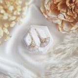 Crystal fan bridal earrings, Gold zirconia wedding earrings, Statement bridal earrings, Art deco wedding jewellery, Drop earrings Crystal fan bridal earrings, Gold zirconia wedding earrings, Statement bridal earrings, Art deco wedding jewellery, Drop earrings