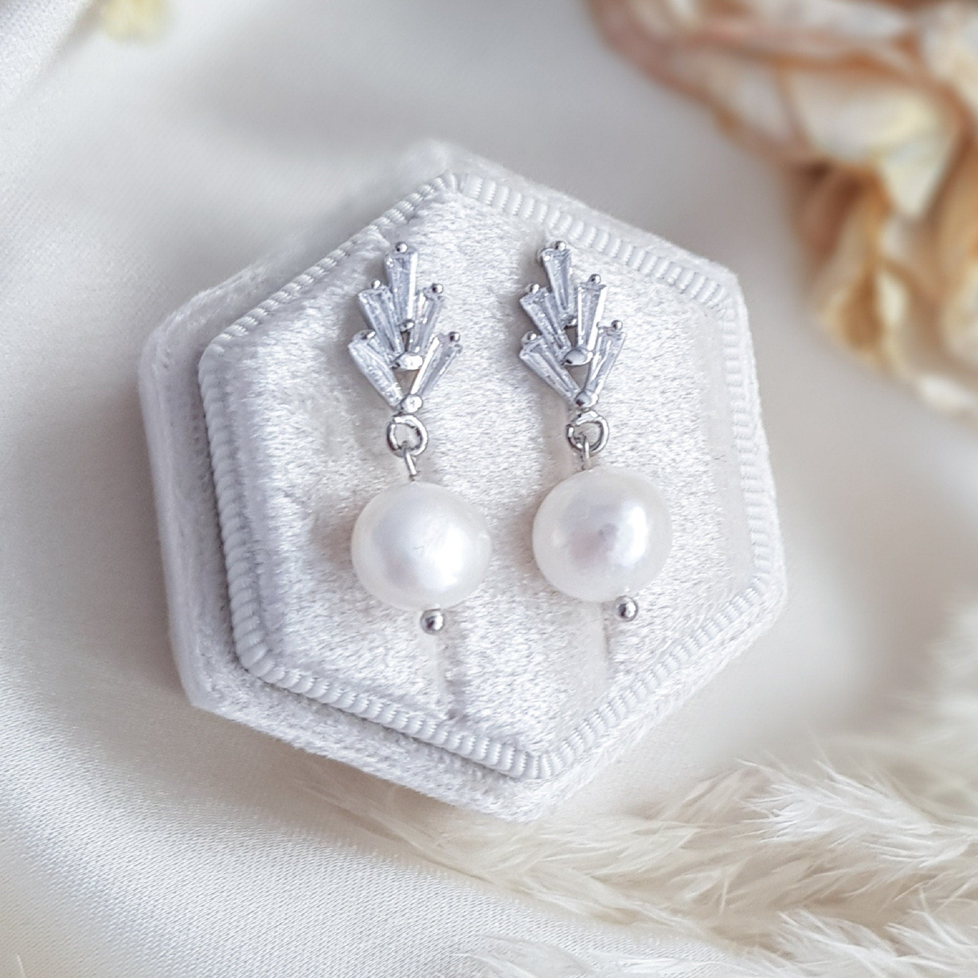 Pearl Drop Earrings, Bridal Earrings, Art Deco Earrings, Silver Freshwater Pearl Earrings, Wedding Earrings, Bridesmaid Gift, Bridal Jewelry Pearl Drop Earrings, Bridal Earrings, Art Deco Earrings, Silver Freshwater Pearl Earrings, Wedding Earrings, Bridesmaid Gift, Bridal Jewelry