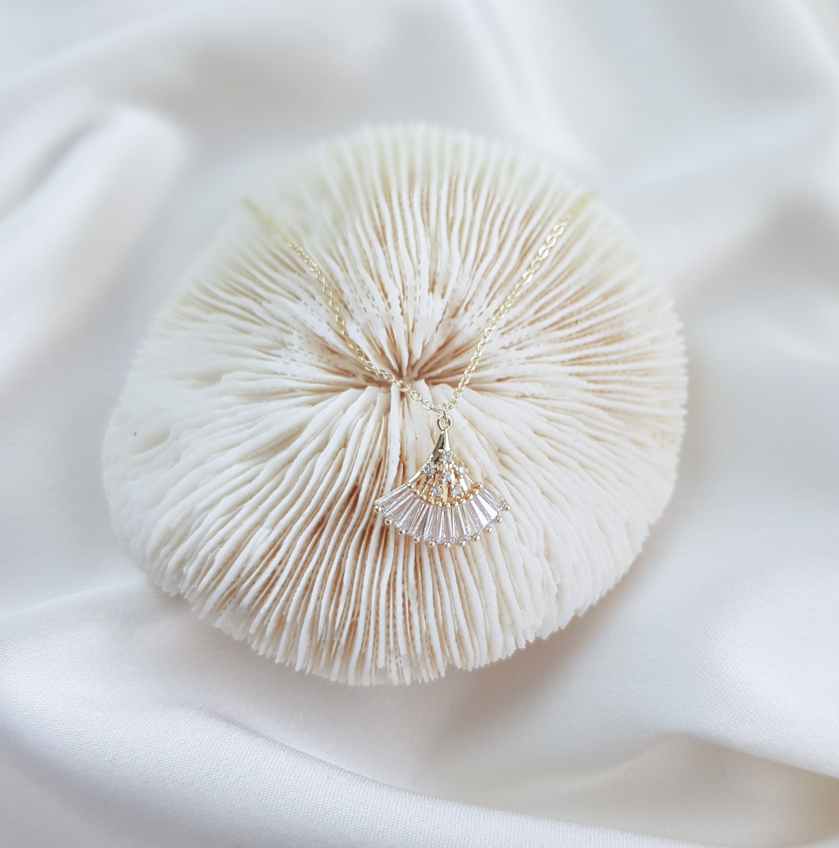 Bridal Necklace, Art Deco Necklace, Crystal Necklace, Gold Fan Necklace, Wedding Necklace, Bridesmaid Gift, Bridal Jewelry Bridal Necklace, Art Deco Necklace, Crystal Necklace, Gold Fan Necklace, Wedding Necklace, Bridesmaid Gift, Bridal Jewelry