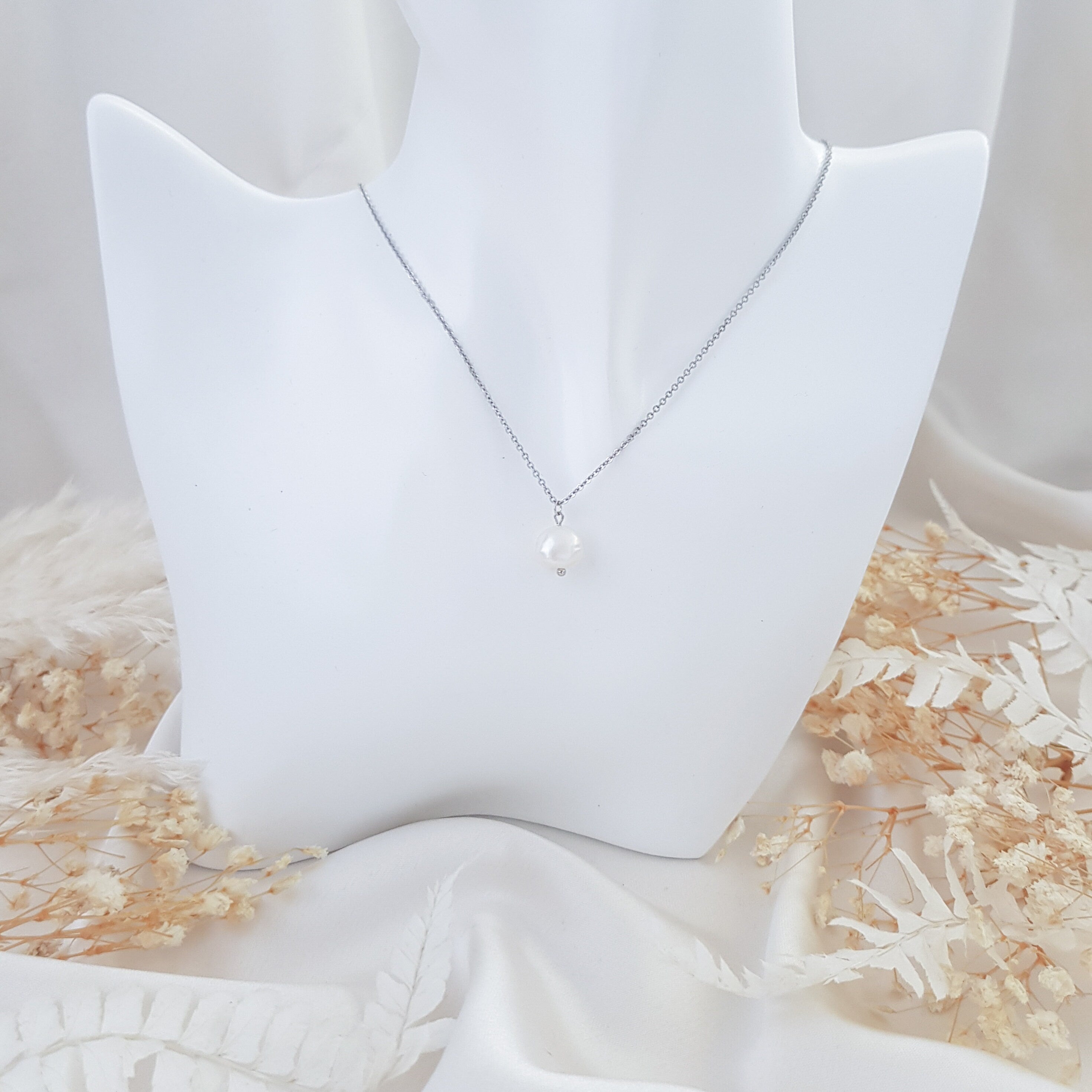 Baroque pearl bridal necklace, Dainty wedding necklace, Silver minimalist elegant necklace, Freshwater pearl wedding jewellery Baroque pearl bridal necklace, Dainty wedding necklace, Silver minimalist elegant necklace, Freshwater pearl wedding jewellery