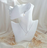 Baroque pearl bridal necklace, Dainty wedding necklace, Silver minimalist elegant necklace, Freshwater pearl wedding jewellery Baroque pearl bridal necklace, Dainty wedding necklace, Silver minimalist elegant necklace, Freshwater pearl wedding jewellery