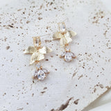 Gold zirconia crystal bridal earrings, Wedding earrings for brides, Statement wedding earrings, Crystal wedding jewellery, Drop earrings Gold zirconia crystal bridal earrings, Wedding earrings for brides, Statement wedding earrings, Crystal wedding jewellery, Drop earrings
